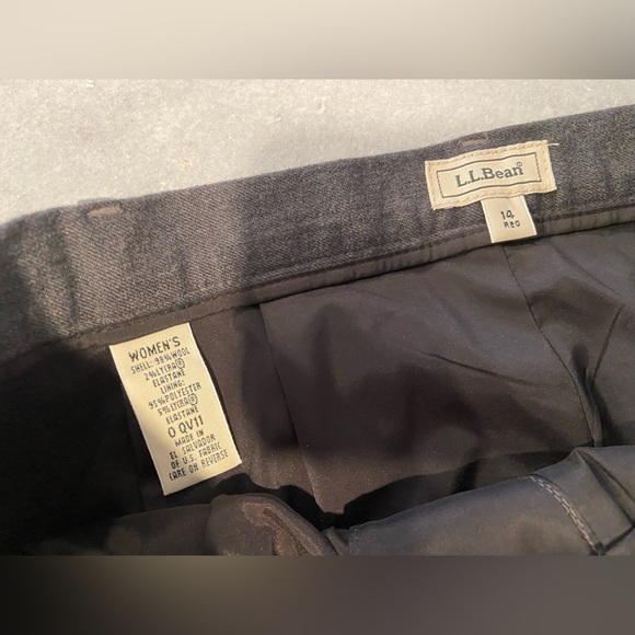 L.L. Bean Size 14 Gray Pleated Front Zip Up Wool Lined Dress Pants Trousers - Picture 12 of 12